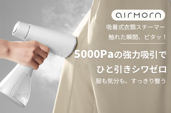 Portable suction garment steamer shown on the GREEN FUNDING campaign page